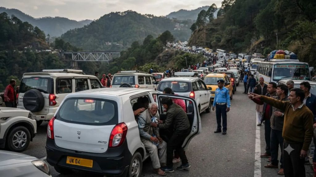 हल्द्वानी के पहाड़ी मार्गों पर लगे भारी जाम के कारण एम्बुलेंस और निजी वाहनों की आवाजाही प्रभावित हो रही है। ताजा मामले में हार्ट अटैक के बाद अस्पताल ले जाए जा रहे 70 वर्षीय बुजुर्ग की जाम में फंसने से समय पर इलाज न मिलने पर मौत हो गई।